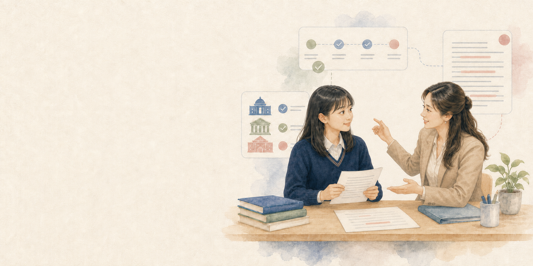 顧問與學生一起逐句打磨文書